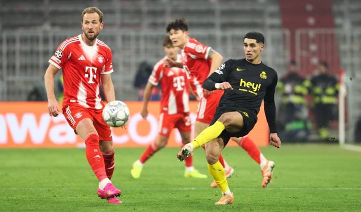 Union s Anan Khalaili fights for the ball during a soccer game between German FC Bayern Munich and Belgian Royale Union Saint-Gilloise, on Wednesday 21 January 2026 in Munich, on the seventh day of the League phase of the UEFA Champions League tournament. VIRGINIExLEFOUR  x157561655x