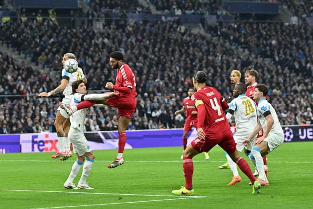 Marseille vs Liverpool - UEFA Champions League MARSEILLE, FRANCE - JANUARY 21: Trey Nyoni of Liverpool in action during the UEFA Champions League week 7 football match between Olympique Marseille and Liverpool at Stade Velodrome in Marseille, France, on January 21, 2026. Mustafa Yalcin Anadolu Marseille France. Editorial use only. Please get in touch for any other usage.  Copyright: x2026xAnadoluxMustafaxYalcinx