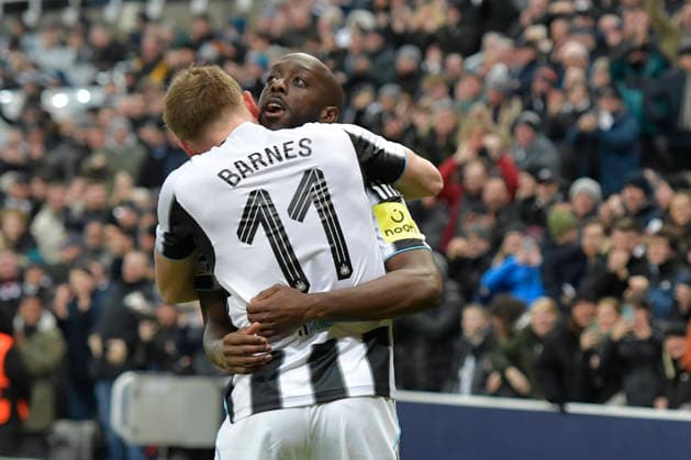 Newcastle United v PSV Eindhoven UEFA Champions League Yoane Wissa of Newcastle United celebrates his goal with Harvey Barnes during the UEFA Champions League match at St. James s Park, Newcastle 21 01 2026 UK Newspapers OUT Copyright: xJamiexJohnstonx FIL-22840-0095