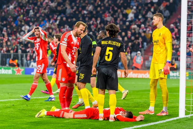 GER, UEFA CL, FC Bayern Muenchen GER vs Royale Union Saint Gilloise BEL 21 01 2026, Allianz Arena, Muenchen, GER, UEFA CL, FC Bayern Muenchen GER vs Royale Union Saint Gilloise BEL , UEFA regulations prohibit any use of photographs as image sequences and or quasi video, in the picture Harry Kane FCB 9 angry at Raphael Guerreiro FCB 22 who missed a chance nordphotoxGmbHx xStraubmeier nph00004