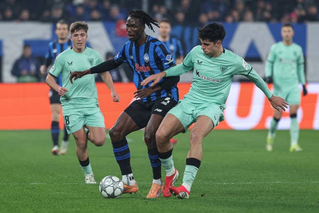 Atalanta s Odilon Kossounou Athletic Bilbao™s Alejandro Rego during the Uefa Champions League 25 26 soccer match between Atalanta B.C.and Athletic Club Bilbao at the New Balance Arena in Bergamo, Italy - Wednesday, January 21, 2026. - Soccer .  Copyright: xStefanoxNicoli LaPressex