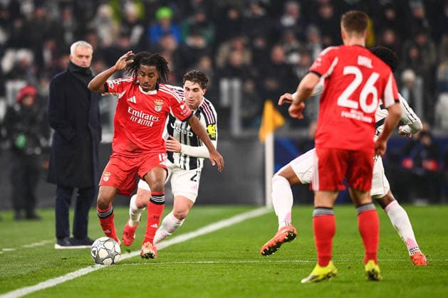 2026-01-21 Juventus FC v SL Benfica - UEFA Champions League 2025 26 League Phase MD7 TURIN, ITALY - JANUARY 21: Leandro Barreiro of SL Benfica during the UEFA Champions League 2025 26 League Phase MD7 match between Juventus FC and SL Benfica at Allianz Stadium on January 21, 2026 in Turin, Italy. (Photo by Alberto Gandolfo BSR Agency) Turin Italy Content not available for redistribution in The Netherlands directly or indirectly through any third parties. Copyright: xBSRxAgencyx