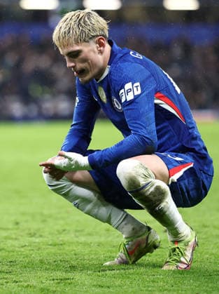 London, England, 21st January 2026. Alejandro Garnacho of Chelsea reacts during the Chelsea vs Pafos FC UEFA Champions League match at Stamford Bridge, London. Picture credit should read: David Klein Sportimage EDITORIAL USE ONLY. No use with unauthorised audio, video, data, fixture lists, club league logos or live services. Online in-match use limited to 120 images, no video emulation. No use in betting, games or single club league player publications. SPI_033_DK_CHELSEA_PAFOS SPI-4466-0033