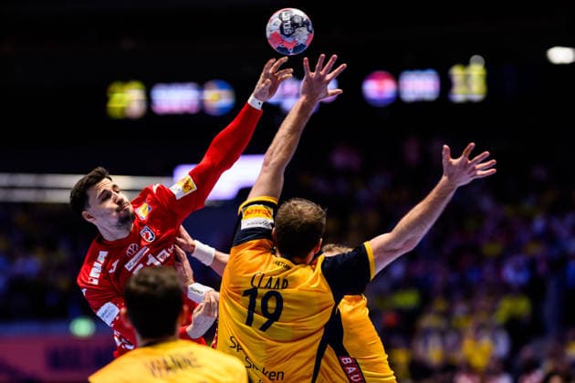 260121 Ivan Martinovic of Croatia during the EHF European Handball Championship preliminary round match between Sweden and Croatia on January 21, 2026 in Malmö Photo Petter Arvidson BILDBYRAN kod PA PA1130 handball handball handballs em 2026 sverige sweden croatia kroatien ehf european handball championship sverige bbeng grappa33 sverige sweden  Copyright: PETTERxARVIDSON BB260121PA217