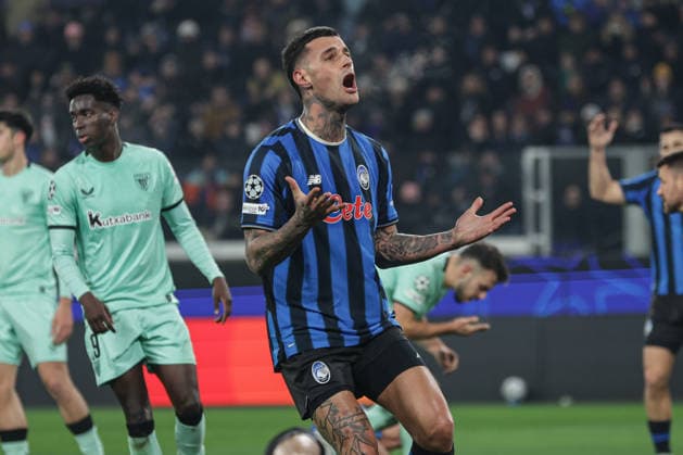 Atalanta™s Gianluca Scamacca reacts during the Uefa Champions League 25 26 soccer match between Atalanta B.C.and Athletic Club Bilbao at the New Balance Arena in Bergamo, Italy - Wednesday, January 21, 2026. - Soccer .  Copyright: xStefanoxNicoli LaPressex