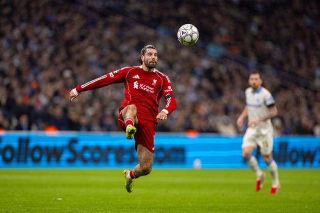 Football - UEFA Champions League - League Phase - Olympique de Marseille v Liverpool FC MARSEILLE, FRANCE - Wednesday, January 21, 2026: Liverpool s Dominik Szoboszlai during the UEFA Champions League match between Olympique de Marseille and Liverpool FC at the Stade VÃ lodrome. (Photo by David Rawcliffe Propaganda) MARSEILLE Stade VÃ lodrome BOUCHES-DU-RHÃ NE FRANCE  Copyright: xDavidxRawcliffex P2026-01-21-Marseille_Liverpool-89