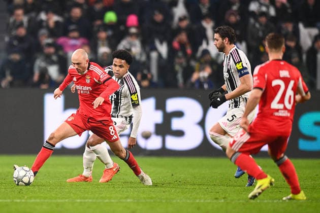 2026-01-21 Juventus FC v SL Benfica - UEFA Champions League 2025 26 League Phase MD7 TURIN, ITALY - JANUARY 21: Fredrik Aursnes of SL Benfica during the UEFA Champions League 2025 26 League Phase MD7 match between Juventus FC and SL Benfica at Allianz Stadium on January 21, 2026 in Turin, Italy. (Photo by Alberto Gandolfo BSR Agency) Turin Italy Content not available for redistribution in The Netherlands directly or indirectly through any third parties. Copyright: xBSRxAgencyx
