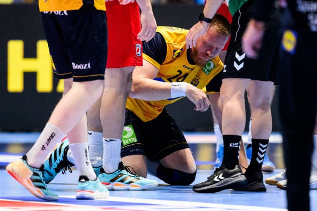 260121 Jim Gottfridsson of Sweden during the EHF European Handball Championship preliminary round match between Sweden and Croatia on January 21, 2026 in Malmö Photo Petter Arvidson BILDBYRAN kod PA PA1130 handball handball handballs em 2026 sverige sweden croatia kroatien ehf european handball championship sverige bbeng grappa33 sverige sweden  Copyright: PETTERxARVIDSON BB260121PA221
