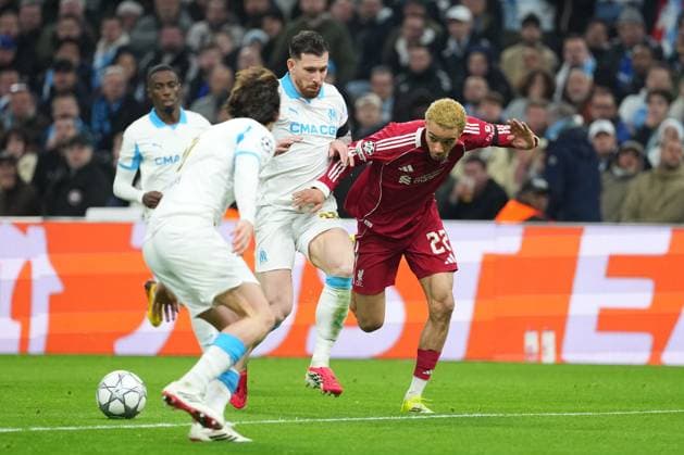 Hugo Ekitike of Liverpool Marseille v Liverpool, UEFA Champions League, Group Stage, Football, Orange Velodrome, Marseille, France - 21 Jan 2026Marseille Orange Vélodrome France EDITORIAL USE ONLY No use with unauthorised audio, video, data, fixture lists, club league logos or live services. Online in-match use limited to 120 images, no video emulation. No use in betting, games or single club league player publications. Copyright: xDavexWinter Shutterstockx 16348361co