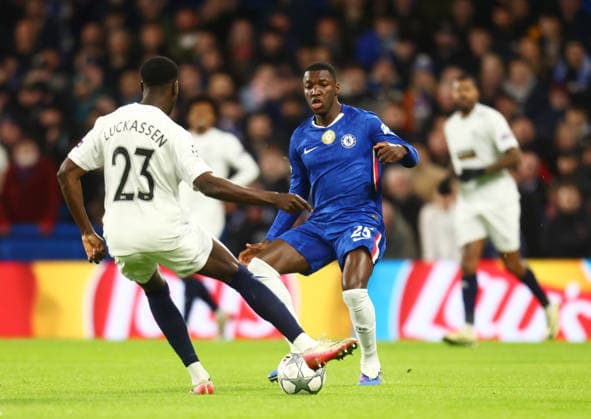Chelsea v Pafos, UEFA Champions League, Stamford Bridge, London, UK - 21 01 2026 MoisÃ s Caicedo of Chelsea in action during the UEFA Champions League home game against Pafos at Stamford Bridge London Stamford Bridge London GBR, UK NEWSPAPERS OUT Copyright: xMarkxGreenwoodx
