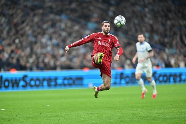 Marseille v Liverpool - UEFA Champions League MARSEILLE, FRANCE - JANUARY 21: Dominik Szoboszlai of Liverpool in action during UEFA Champions League week 7 football match between Olympique Marseille and Liverpool at Stade Velodrome in Marseille, France, on January 21, 2026. Mustafa Yalcin Anadolu Marseille France. Editorial use only. Please get in touch for any other usage.  Copyright: x2026xAnadoluxMustafaxYalcinx
