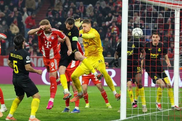 Harry Kane 9 FC Bayern Muenchen scores to make it 1-0 with a header, Kjell Scherpen 37 Royale Union Saint Gilloise , FC Bayern Muenchen vs Royale Union Saint Gilloise, Football, Champions League, Matchday 7, 21 01 2026 Muenchen Bayern Germany Copyright: xkolbert-press ChristianxKolbertx