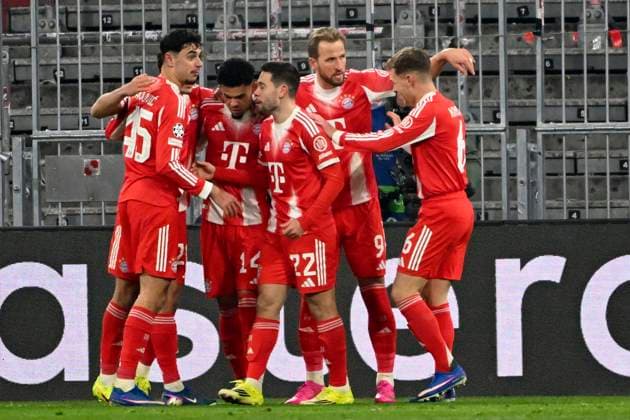 Bayern Munchen v Royale Union Saint-Gilloise - UEFA Champions League MUNICH, GERMANY - JANUARY 21 : Kane Harry forward of Bayern Munchen celebrates scoring a goal with teammates during the UEFA Champions League 2025 26 League Phase MD7 match between FC Bayern Munchen and Royale Union Saint-Gilloise on January 21, 2026 in Munich, Germany, 21 01 2026 Munich Germany  Copyright: xVincentxKalutx