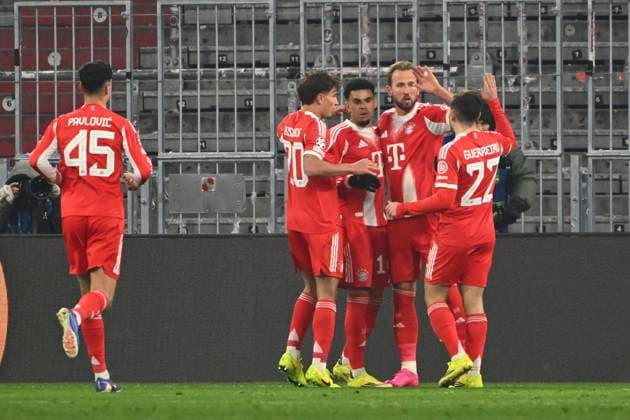 Bayern Munchen v Royale Union Saint-Gilloise - UEFA Champions League MUNICH, GERMANY - JANUARY 21 : Kane Harry forward of Bayern Munchen celebrates scoring a goal with teammates during the UEFA Champions League 2025 26 League Phase MD7 match between FC Bayern Munchen and Royale Union Saint-Gilloise on January 21, 2026 in Munich, Germany, 21 01 2026 Munich Germany  Copyright: xVincentxKalutx