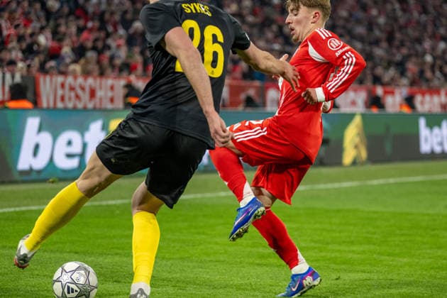 Ross Sykes 26 Royale Union Saint Gilloise , Karl Lennart 42 FC Bayern Muenchen , FC Bayern Muenchen vs Royale Union Saint Gilloise, Football, UEFA Champions League, 7 Matchday, 21 01 2026 DFB regulations prohibit any use of photographs as image sequences and or quasi video Muenchen Bayern Germany Copyright: xkolbert-press UlrichxGamelx