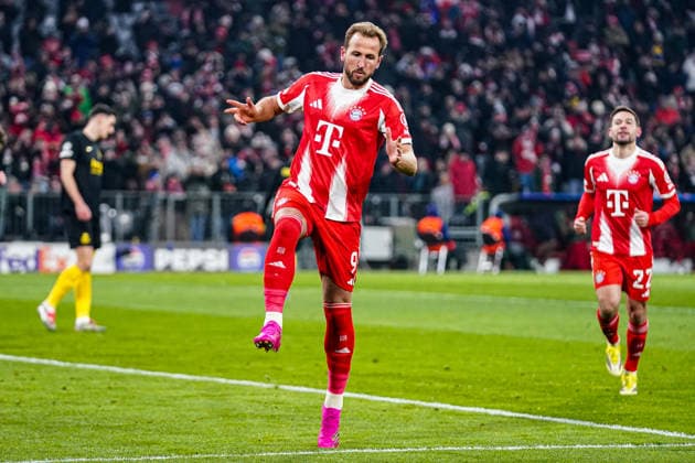 2026-01-21 FC Bayern München v R. Union Saint-Gilloise - UEFA Champions League 2025 26 League Phase MD7 MUNICH, GERMANY - JANUARY 21: Harry Kane of FC Bayern Munchen celebrates the goal during the UEFA Champions League 2025 26 League Phase MD7 match between FC Bayern M++nchen and R. Union Saint-Gilloise at Football Arena Munich on January 21, 2026 in Munich, Germany. Munich Football Arena Munich Germany Content not available for redistribution in The Netherlands directly or indirectly through any third parties. Copyright: xAndrexWeeningx