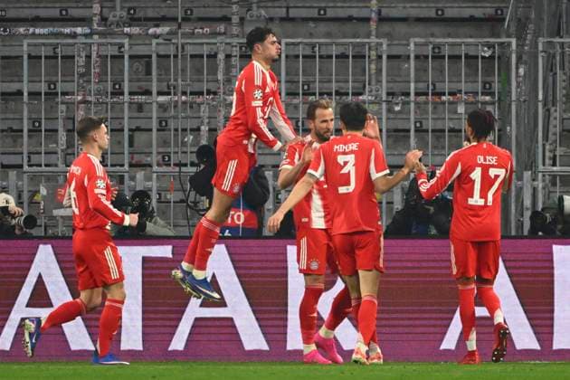 Bayern Munchen v Royale Union Saint-Gilloise - UEFA Champions League MUNICH, GERMANY - JANUARY 21 : Kane Harry forward of Bayern Munchen celebrates scoring a goal with teammates during the UEFA Champions League 2025 26 League Phase MD7 match between FC Bayern Munchen and Royale Union Saint-Gilloise on January 21, 2026 in Munich, Germany, 21 01 2026 Munich Germany  Copyright: xVincentxKalutx