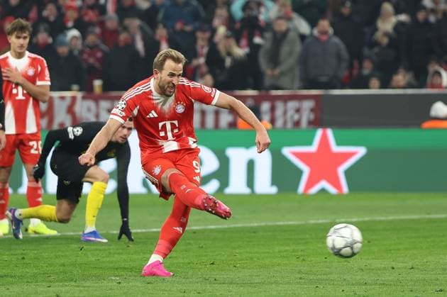 Harry Kane 9 FC Bayern Muenchen scores to make it 2-0 from the penalty spot, FC Bayern Muenchen vs Royale Union Saint Gilloise, Football, Champions League, Matchday 7, 21 01 2026 Muenchen Bayern Germany Copyright: xkolbert-press ChristianxKolbertx