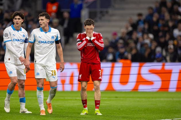 Football - UEFA Champions League - League Phase - Olympique de Marseille v Liverpool FC MARSEILLE, FRANCE - Wednesday, January 21, 2026: Liverpool s Florian Wirtz reacts to seeing his shot saved during the UEFA Champions League match between Olympique de Marseille and Liverpool FC at the Stade VÃ lodrome. (Photo by David Rawcliffe Propaganda) MARSEILLE Stade VÃ lodrome BOUCHES-DU-RHÃ NE FRANCE  Copyright: xDavidxRawcliffex P2026-01-21-Marseille_Liverpool-100