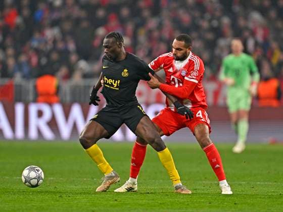 21 01 2026, Football UEFA Championsleague 2025 2026 Preliminary Round 7 Matchday, FC Bayern Munich Union Saint Gilloise, at Allianz Arena Munich v l v Jonathan Tah FC Bayern Munich DFL and DFB regulations prohibit any use of photographs as image sequences and or quasi video