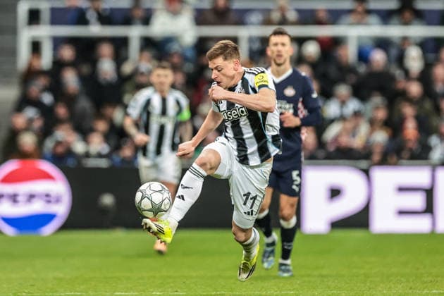 UEFA Champions League Matchday 7 of 8 Newcastle United v PSV Eindhoven Harvey Barnes of Newcastle Untied breaks with the ball during the UEFA Champions League Matchday 7 of 8 Newcastle United v PSV Eindhovenn at St. James s Park, Newcastle, United Kingdom, 21st January 2026 (Photo by Mark Cosgrove News Images) Newcastle St. James s Park Tyne and Wear United Kingdom Copyright: xMarkxCosgrove NewsxImagesx