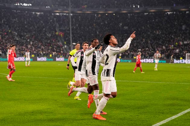 JuventusÕ Weston McKennie celebrates after scoring the 2-0 goal for his team during the Uefa Champions League soccer match between Juventus and Benfica at the Allianz Stadium in Turin, League phase Matchday 7, north west Italy - January 21, 2026. - Soccer  Copyright: xFabioxFerrari LaPressex