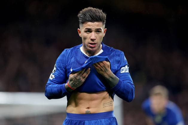 Chelsea gegen Pafos 21. Januar 2026, London UEFA Champions League Fußball, Gruppenphase Chelsea gegen Pafos Enzo Fernandez von Chelsea Foto Charlotte Wilson Abseits London UK  Copyright: xCharlottexWilsonx xOffsidexOffside