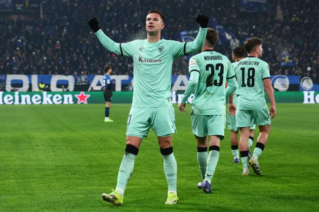 January 21, 2026, Bergamo, Italy: Athletic Club s Gorka Guruzeta celebrates after goal 1-1 during the UEFA Champions League soccer match between Atalanta BC and Athletic Club at the Bergamo Stadium in Bergamo, Italy, 21 January 2026..ANSA MICHELE MARAVIGLIA Champions League: Atalanta-Athletic Club  - ZUMAa110 20260121_zaf_a110_054 Copyright: xMichelexMaravigliax