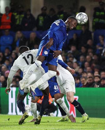 London, England, 21st January 2026. Moises Caicedo of Chelsea (C) scores the opening goal during the Chelsea vs Pafos FC UEFA Champions League match at Stamford Bridge, London. Picture credit should read: David Klein Sportimage EDITORIAL USE ONLY. No use with unauthorised audio, video, data, fixture lists, club league logos or live services. Online in-match use limited to 120 images, no video emulation. No use in betting, games or single club league player publications. SPI_045_DK_CHELSEA_PAFOS SPI-4466-0045