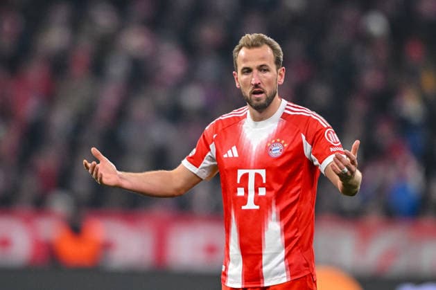 Harry Kane FC Bayern Munich gestures during the UEFA Champions League 2025 26 League Phase MD7 match between FC Bayern Munich and R Union Saint Gilloise at Football Arena Munich on January 21, 2026 in Munich, Germany Photo by Harry Langer DeFodi Images