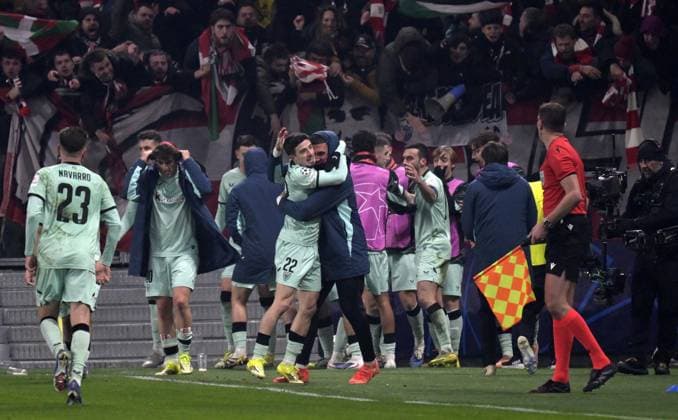 Foto IPP Paolo Bona Bergamo 21 01 2026 UEFA Champions League di Calcio stagione 2025 2026 partita Atalanta-Atletico Bilbao Nella foto Nico Serrano esulta dopo il gol del 1-2 Italy Photo Press Worldwide Copyright italy Italy ITALY  Copyright: xR4924_italyphotopressx