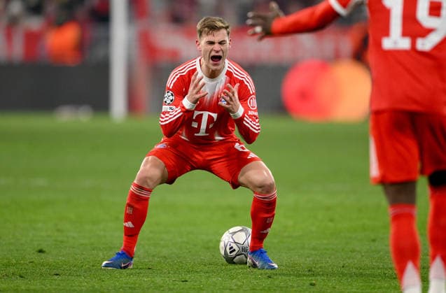 FOOTBALL CHAMPIONS LEAGUE SEASON 2025 2026 Preliminary Round 7 Matchday 21 01 2025 FC Bayern Muenchen Union Saint Gilloise Joshua Kimmich FC Bayern Muenchen shouts