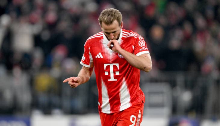 FOOTBALL CHAMPIONS LEAGUE SEASON 2025 2026 Preliminary Round 7 Matchday 21 01 2025 FC Bayern Muenchen Union Saint Gilloise FC Bayern Muenchen celebrating after scoring the 2-0 goal, goal scorer Harry Kane