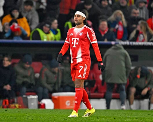 21 01 2026, Football UEFA Championsleague 2025 2026 Preliminary Round 7 Matchday, FC Bayern München Union Saint Gilloise, in der Allianz Arena München Serge Gnabry FC Bayern München DFL and DFB regulations prohibit any use of photographs as image sequences and or quasi video
