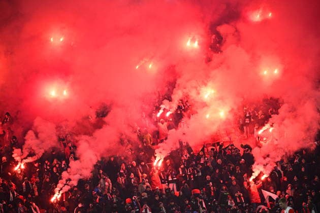 SK Slavia Praha fans after the Champions League 7th round match Slavia Praha vs FC Barcelona, Barca in Pilsen, Czech Republic, January 21, 2026. (CTKxPhoto VitxSimanek) CTKPhotoP2026012111121  CTKPhotoP2026012111121