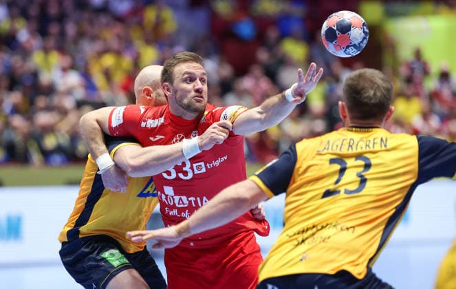 Sweden v Croatia - Men s EHF EURO 2026 MALMO, SWEDEN - JANUARY 21: Luka Cindric of Croatia in action during the Men s EHF Euro 2026 - Preliminary Round - Group E match between Sweden and Croatia at Malmo Arena on January 21, 2026 in Malmo, Sweden.  SanjinxStrukic PIXSELL