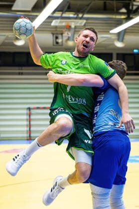 21 01 2026, xovx, Handball Test Match Handball Bundesliga, HSG Wetzlar TV Großwallstadt v l Dominik Mappes HSG Wetzlar , Axel Skaarnaes TV Großwallstadt Wetzlar Dutenhofen Sporthalle Dutenhofen Hessen Deutschland DE