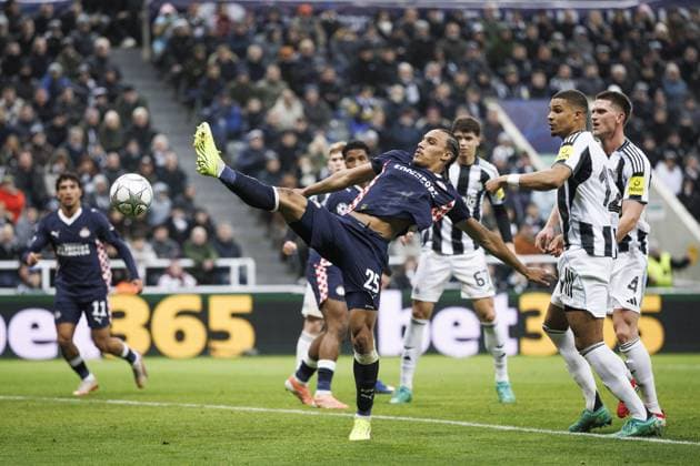 NEWCASTLE - (l-r) Kiliann Sidillia of PSV Eindhoven during the UEFA Champions League match between Newcastle United FC and PSV Eindhoven at St. James Park Stadium on January 21, 2026, in Newcastle, United Kingdom. SEM VAN DER WAL ANP UEFA Champions League 2025-2026 xVIxANPxSportx xxANPxIVx 548192311 originalFilename: 548192311.jpg