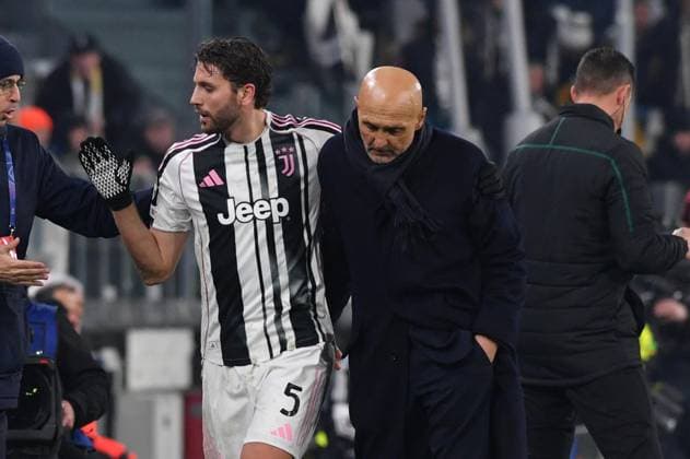 Foto IPP Massimo Rana Torino 21-01-2026 Calcio Champions League 2025 2026 Juventus-Benfica nella foto luciano spalletti allenatore juve e manuel locatelli Italy Photo Press - World Copyright italy ITALY  Copyright: xR4924_italyphotopressx