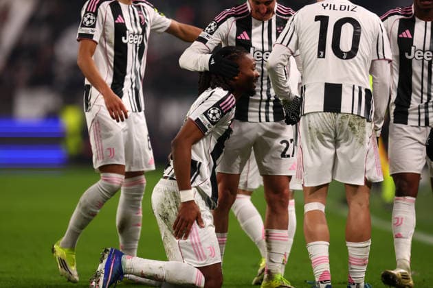 Juventus v SL Benfica - UEFA Champions League 2025 26 League Phase MD7 Khephren Thuram of Juventus Fc celebrates after scoring a goal during the UEFA Champions League Phase MD7 match between Juventus Fc and SL Benfica at Allianz Stadium on January 21, 2025 in Turin, Italy . Torino Allianz Stadium Italy Copyright: xMarcoxCanonierox