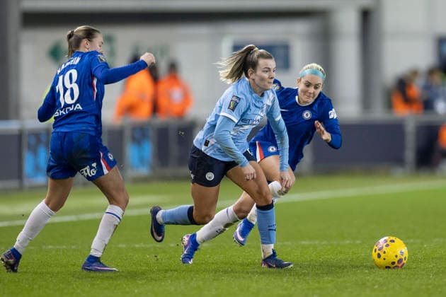 Manchester City v Chelsea - Subway Women s League Cup Semi Final Lauren Hemp 11 of Manchester City Women F.C. is in action during the FA Women s League Cup match between Manchester City and Chelsea at the Joie Stadium in Manchester, England, on January 21, 2026. Manchester United Kingdom  Copyright: xMIxNewsx originalFilename:fletcher-manchest260121_npWtF.jpg