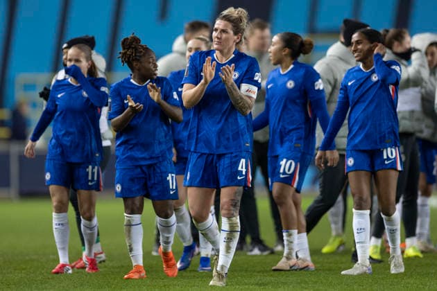 Manchester City v Chelsea - Subway Women s League Cup Semi Final Millie Bright 4 of Chelsea Women F.C. celebrates at full time during the FA Women s League Cup match between Manchester City and Chelsea in Manchester, England, on January 21, 2026. Manchester United Kingdom  Copyright: xMIxNewsx originalFilename:fletcher-manchest260121_npAAO.jpg