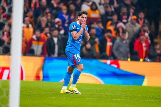 Galatasaray A.S. v Atletico de Madrid - UEFA Champions League 2025 26 League Phase MD7 Julian Alvarez of Atletico Madrid reacts during the UEFA Champions League match between Galatasaray and Atletico de Madrid at Ali Sami Yen Spor Kompleksi in Istanbul, Turkey, on January 21, 2026. Istanbul Istanbul Turkey  Copyright: xYagizxGurtugx originalFilename:gurtug-galatasa260121_npfAw.jpg