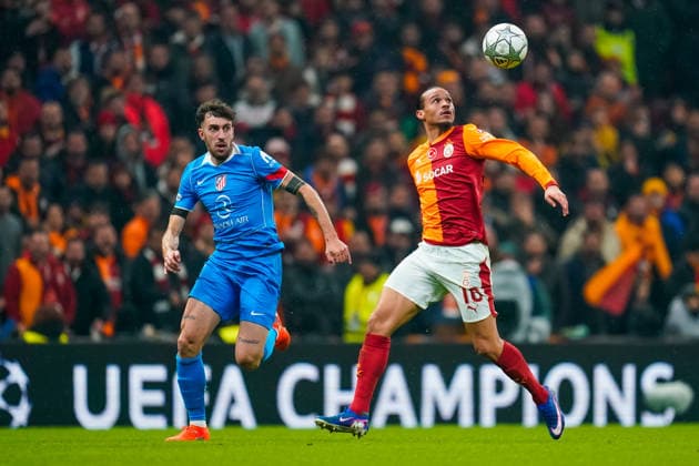 Galatasaray A.S. v Atletico de Madrid - UEFA Champions League 2025 26 League Phase MD7 Leroy Sane of Galatasaray is in action with Matteo Ruggeri of Atletico Madrid during the UEFA Champions League match between Galatasaray and Atletico de Madrid at Ali Sami Yen Spor Kompleksi in Istanbul, Turkey, on January 21, 2026. Istanbul Istanbul Turkey  Copyright: xYagizxGurtugx originalFilename:gurtug-galatasa260121_npKnZ.jpg