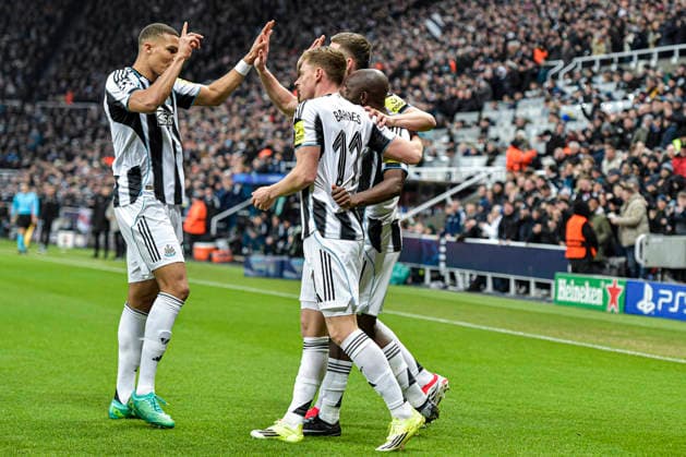 Newcastle United v PSV Eindhoven UEFA Champions League Yoane Wissa of Newcastle United celebrates his goal with teammates during the UEFA Champions League match at St. James s Park, Newcastle 21 01 2026 UK Newspapers OUT Copyright: xJamiexJohnstonx FIL-22840-0201