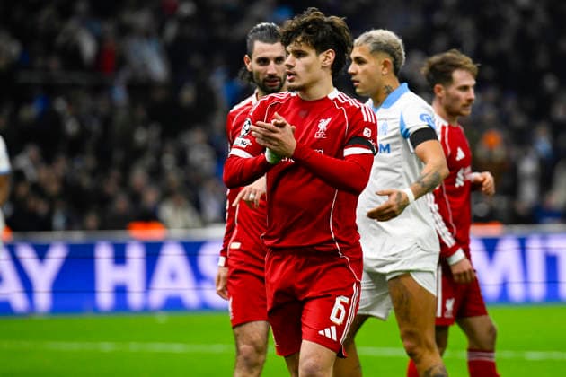 FOOTBALL : Olympique de Marseille VS Liverpool FC - UEFA Champions League - 21 01 2025 Milos Kerkez (LFC) - UEFA Champions League match between Olympique de Marseille and Liverpool FC on January 21, 2026 at the Orange Velodrome Stadium in Marseille. MarseilleFrance  Copyright: xWilliamxCannarellax