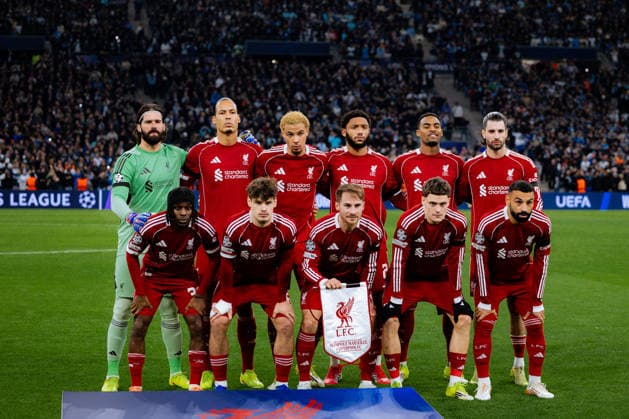 Players of Liverpool FC during the UEFA Champions League game between Olympique de Marseille and Liverpool FC at Stade Velodrome in Marseille, France. Copyright: xPaulinexFiguetx xSPPx Sportspressphoto_SPR84211