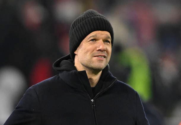 before kick-off TV Expert DAZN Michael Ballack Portrait Muetze FC Bayern Muenchen FCB vs R Union Saint Gilloise Matchday 7 21 01 2026 DFL REGULATIONS PROHIBIT ANY USE OF PHOTOGRAPHS AS IMAGE SEQUENCES AND OR QUASI VIDEO FC Bayern Muenchen FCB vs R Union Saint Gilloise