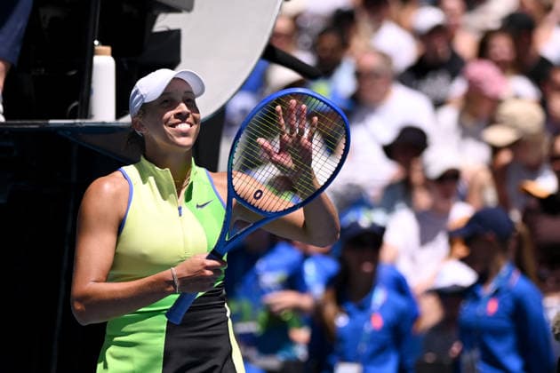 TENNIS AUSTRALIAN OPEN, Madison Keys of the USA celebrates match point during the Women™s 2nd round match against Ashlyn Krueger of the USA on day 5 of the 2026 Australian Open tennis tournament at Melbourne Park in Melbourne, Wednesday, January 22, 2026. ( NO ARCHIVING MELBOURNE VICTORIA AUSTRALIA  Copyright: xJAMESxROSSx 20260122120942066504