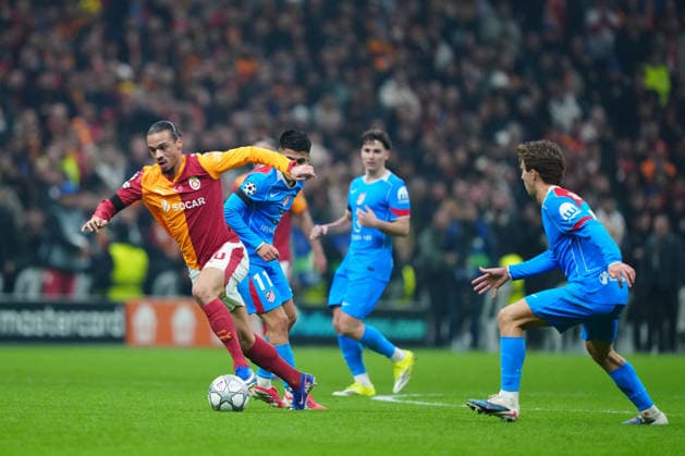 January 21, 2026, Istanbul, Turkey: Leroy Aziz SanÃ of Galatasaray SK seen in action during the UEFA Champions League match between Galatasaray SK and Atletico de Madrid at Ali Sami Yen Sports Complex. Final score Galatasaray 1 : 1 Atletico de Madrid Istanbul Turkey - ZUMAs197 20260121_aaa_s197_152 Copyright: xGokhanxTanerx